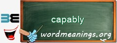 WordMeaning blackboard for capably